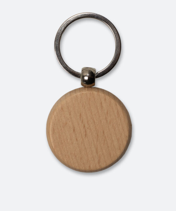 Schlüsselanhänger aus Holz rund mit Gravur