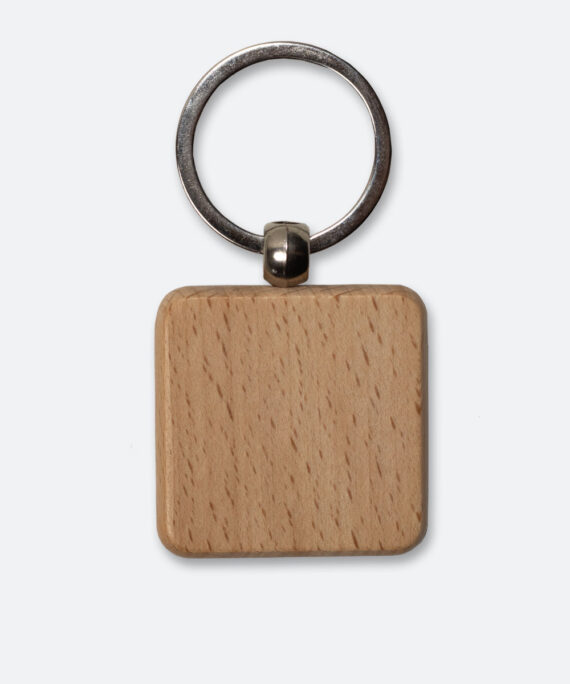 Schlüsselanhänger aus Holz eckig mit Gravur